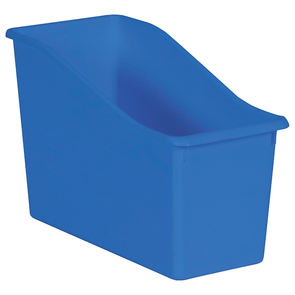 Storage Bin, Blue, Plastic, 6 PK